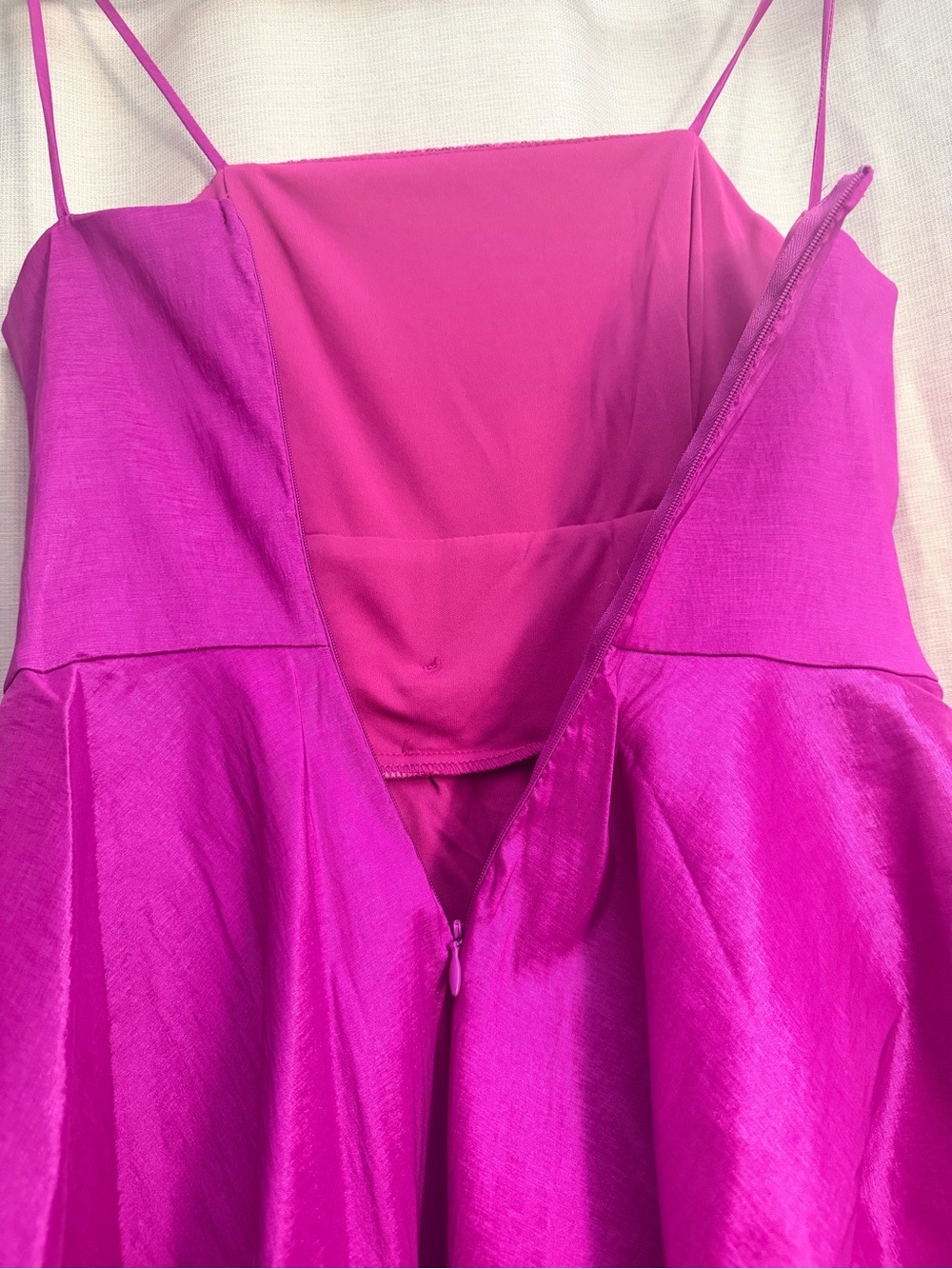 Grace in LA Fuchsia Sequin Bodice Bubble Dress with Bow - Picture 5 of 12